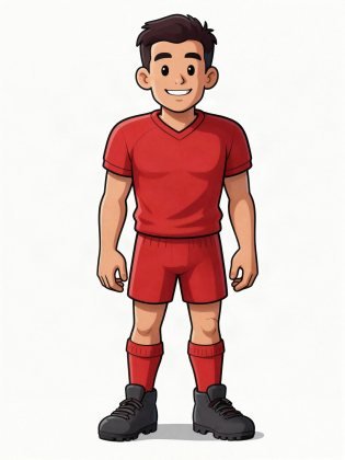Football kit, drawn on an invented man