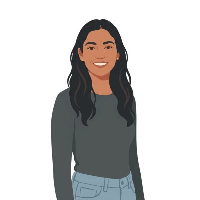 A woman drawn in the minimal flat style