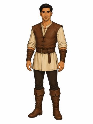 Squire's tunic, drawn on an invented man