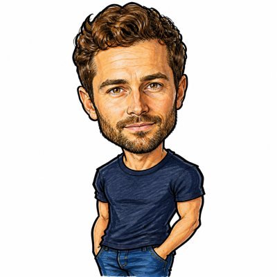 A man drawn in the marker caricature style