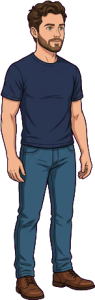 The man above, drawn full length at the size the game draws him