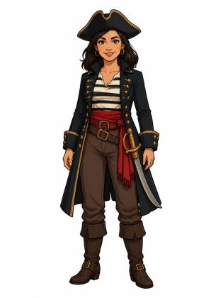 Pirate, drawn on an invented woman