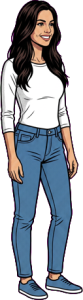 The woman above, drawn full length at the size the game draws her