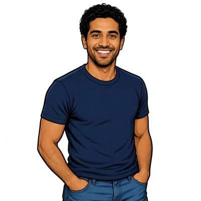 A man drawn in the comic book style