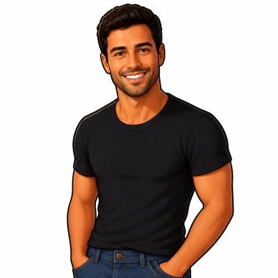 A man drawn in the 3D film style