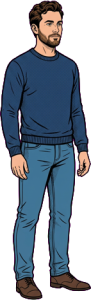 The man above, drawn full length at the size the game draws him