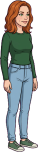 The woman above, drawn full length at the size the game draws her