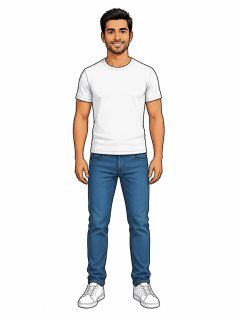 T-shirt and jeans