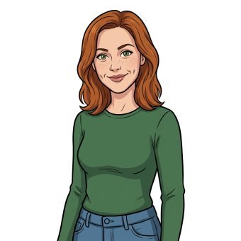 A woman drawn in the faithful cartoon style