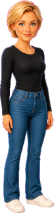 The woman above, drawn full length at the size the game draws her