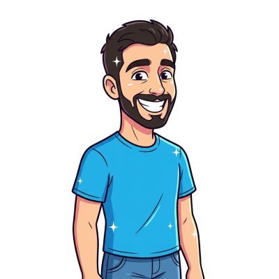 A man drawn in the playful cel style