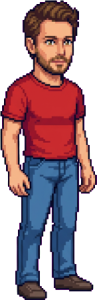 The man above, drawn full length at the size the game draws him